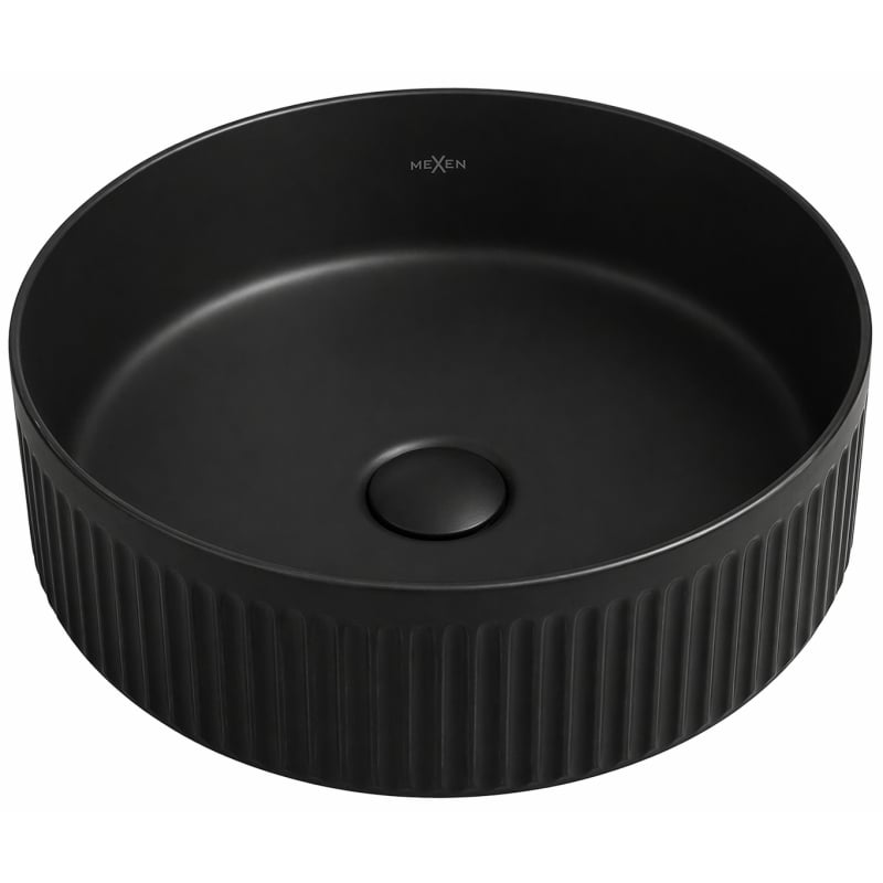 Mexen Grovo umywalka nablatowa ryflowana 35 x 35 cm, czarna mat - 22303585