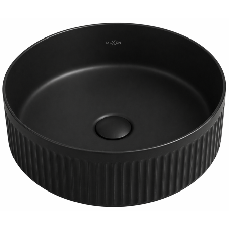 Mexen Grovo umywalka nablatowa ryflowana 35 x 35 cm, czarna mat - 22303585