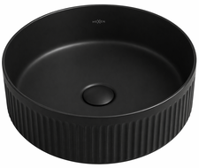 Mexen Grovo umywalka nablatowa ryflowana 35 x 35 cm, czarna mat - 22303585
