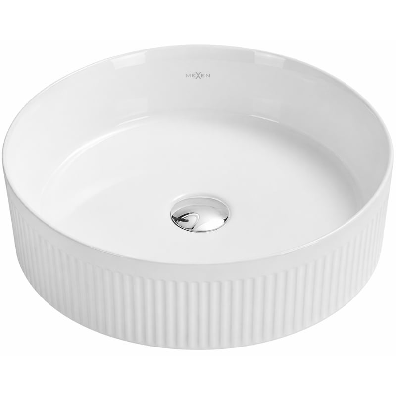 Mexen Grovo umywalka nablatowa ryflowana 39 x 39 cm, biała - 22303900