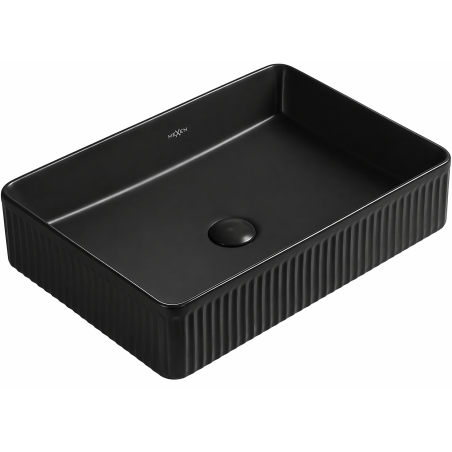 Mexen Grovo umywalka nablatowa ryflowana 51 x 37 cm, czarna mat - 22305185