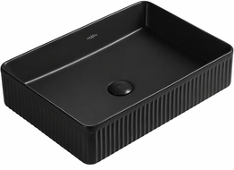 Mexen Grovo umywalka nablatowa ryflowana 51 x 37 cm, czarna mat - 22305185