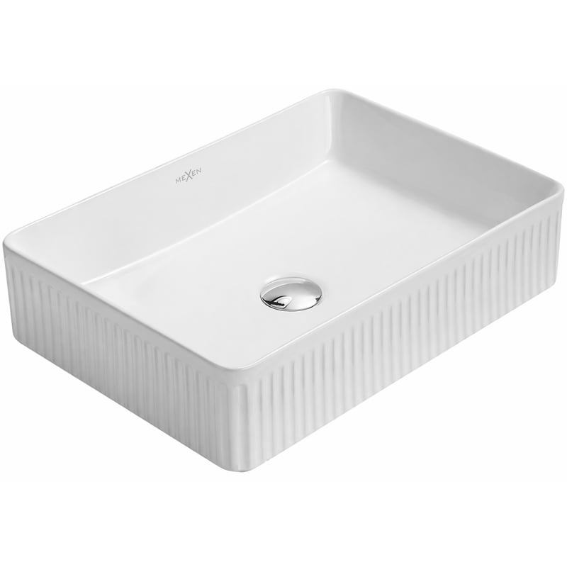 Mexen Grovo umywalka nablatowa ryflowana 50 x 34 cm, biała - 22305000