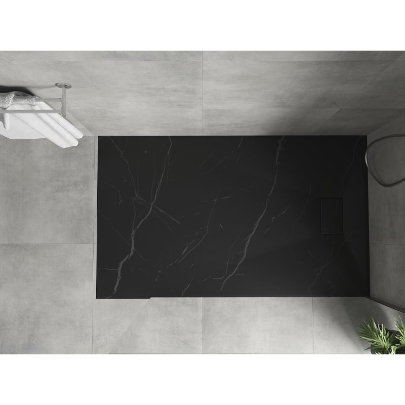 Mexen Hugo brodzik prostokątny SMC 160 x 90 cm, czarny kamień - 42759016