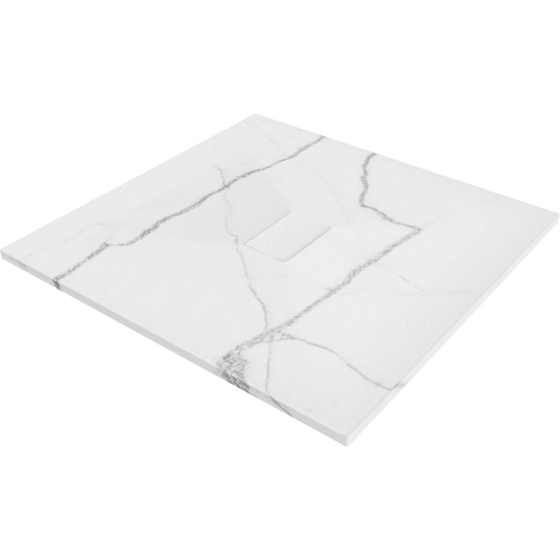 Mexen Hugo brodzik kwadratowy SMC 100 x 100 cm, biały kamień - 42151010