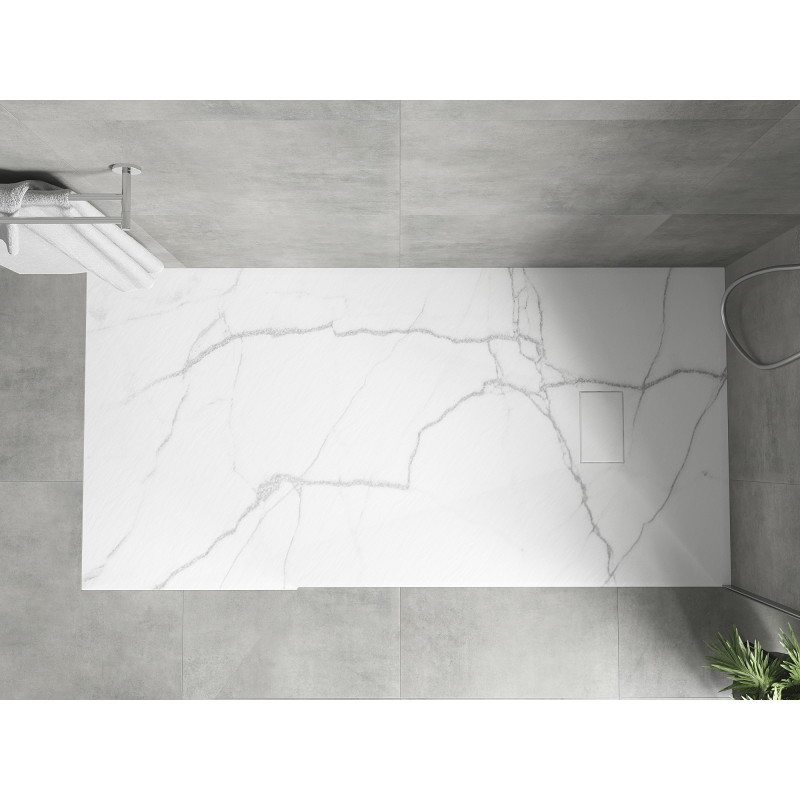Mexen Hugo brodzik prostokątny SMC 180 x 80 cm, biały kamień - 42158018