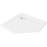 Mexen Flat brodzik pięciokątny slim 90 x 90 cm, biały, syfon chrom - 41P109090