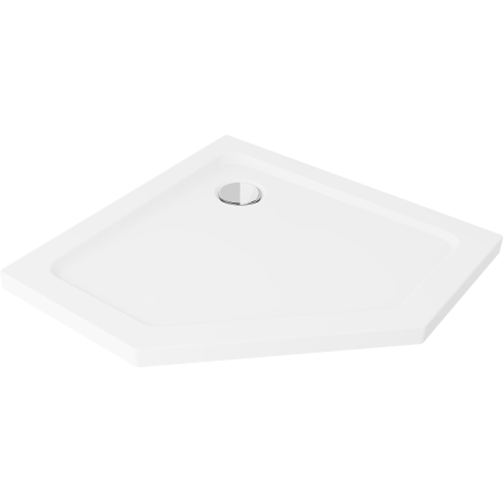 Mexen Flat brodzik pięciokątny slim 100 x 100 cm, biały, syfon chrom - 41P101010