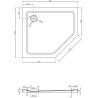 Mexen Flat brodzik pięciokątny slim lewy 90 x 80 cm, biały, syfon chrom - 41P108090L