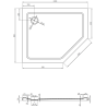 Mexen Flat brodzik pięciokątny slim lewy 100 x 80 cm, biały, syfon chrom - 41P108010L