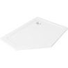 Mexen Flat brodzik pięciokątny slim prawy 100 x 80 cm, biały, syfon chrom - 41P108010R