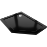Mexen Flat brodzik pięciokątny slim lewy 90 x 80 cm, czarny, syfon chrom - 41P708090L
