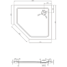 Mexen Flat brodzik pięciokątny slim prawy 100 x 90 cm, czarny, syfon chrom - 41P709010R