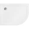 Mexen Flat brodzik półokrągły slim lewy 90 x 80 cm, biały, syfon chrom - 41108090L