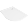 Mexen Flat brodzik półokrągły slim lewy 120 x 80 cm, biały, syfon chrom - 41108012L