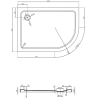 Mexen Flat brodzik półokrągły slim lewy 120 x 80 cm, biały, syfon chrom - 41108012L