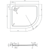 Mexen Flat brodzik półokrągły slim lewy 100 x 90 cm, biały, syfon chrom - 41109010L