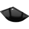 Mexen Flat brodzik półokrągły slim lewy 90 x 80 cm, czarny, syfon chrom - 41708090L