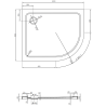 Mexen Flat brodzik półokrągły slim lewy 100 x 90 cm, czarny, syfon chrom - 41709010L