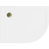 Mexen Flat brodzik półokrągły slim lewy 90 x 80 cm, biały, syfon złoty - 41108090L-G