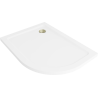 Mexen Flat brodzik półokrągły slim lewy 100 x 90 cm, biały, syfon złoty - 41109010L-G