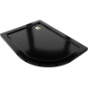 Mexen Flat brodzik półokrągły slim lewy 100 x 90 cm, czarny, syfon złoty - 41709010L-G