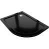 Mexen Flat brodzik półokrągły slim lewy 120 x 90 cm, czarny, syfon złoty - 41709012L-G