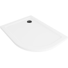 Mexen Flat brodzik półokrągły slim lewy 100 x 80 cm, biały, syfon czarny - 41108010L-B