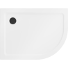 Mexen Flat brodzik półokrągły slim lewy 100 x 80 cm, biały, syfon czarny - 41108010L-B