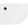 Mexen Flat brodzik półokrągły slim lewy 120 x 80 cm, biały, syfon czarny - 41108012L-B