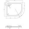 Mexen Flat brodzik półokrągły slim lewy 100 x 80 cm, czarny, syfon czarny - 41708010L-B