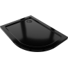 Mexen Flat brodzik półokrągły slim lewy 100 x 90 cm, czarny, syfon czarny - 41709010L-B