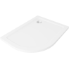 Mexen Flat brodzik półokrągły slim prawy 90 x 80 cm, biały, syfon chrom - 41108090P