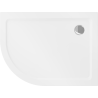 Mexen Flat brodzik półokrągły slim prawy 90 x 80 cm, biały, syfon chrom - 41108090P
