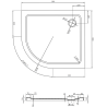 Mexen Flat brodzik półokrągły slim prawy 90 x 80 cm, biały, syfon chrom - 41108090P