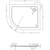 Mexen Flat brodzik półokrągły slim prawy 100 x 80 cm, biały, syfon chrom - 41108010P