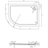 Mexen Flat brodzik półokrągły slim prawy 120 x 80 cm, biały, syfon chrom - 41108012P