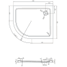 Mexen Flat brodzik półokrągły slim prawy 100 x 90 cm, biały, syfon chrom - 41109010P