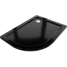 Mexen Flat brodzik półokrągły slim prawy 90 x 80 cm, czarny, syfon chrom - 41708090P