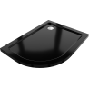Mexen Flat brodzik półokrągły slim prawy 100 x 80 cm, czarny, syfon chrom - 41708010P