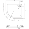 Mexen Flat brodzik półokrągły slim prawy 90 x 80 cm, biały, syfon złoty - 41108090P-G
