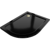 Mexen Flat brodzik półokrągły slim prawy 100 x 80 cm, czarny, syfon złoty - 41708010P-G