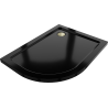 Mexen Flat brodzik półokrągły slim prawy 100 x 90 cm, czarny, syfon złoty - 41709010P-G