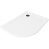 Mexen Flat brodzik półokrągły slim prawy 100 x 90 cm, biały, syfon czarny - 41109010P-B