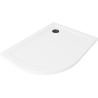 Mexen Flat brodzik półokrągły slim prawy 120 x 90 cm, biały, syfon czarny - 41109012P-B