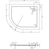 Mexen Flat brodzik półokrągły slim prawy 100 x 80 cm, czarny, syfon czarny - 41708010P-B