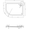Mexen Flat brodzik półokrągły slim prawy 120 x 80 cm, czarny, syfon czarny - 41708012P-B