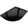 Mexen Flat brodzik półokrągły slim prawy 100 x 90 cm, czarny, syfon czarny - 41709010P-B