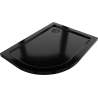 Mexen Flat brodzik półokrągły slim prawy 120 x 90 cm, czarny, syfon czarny - 41709012P-B