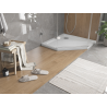 Mexen Flat brodzik pięciokątny slim 90 x 90 cm, biały, syfon chrom - 41P109090